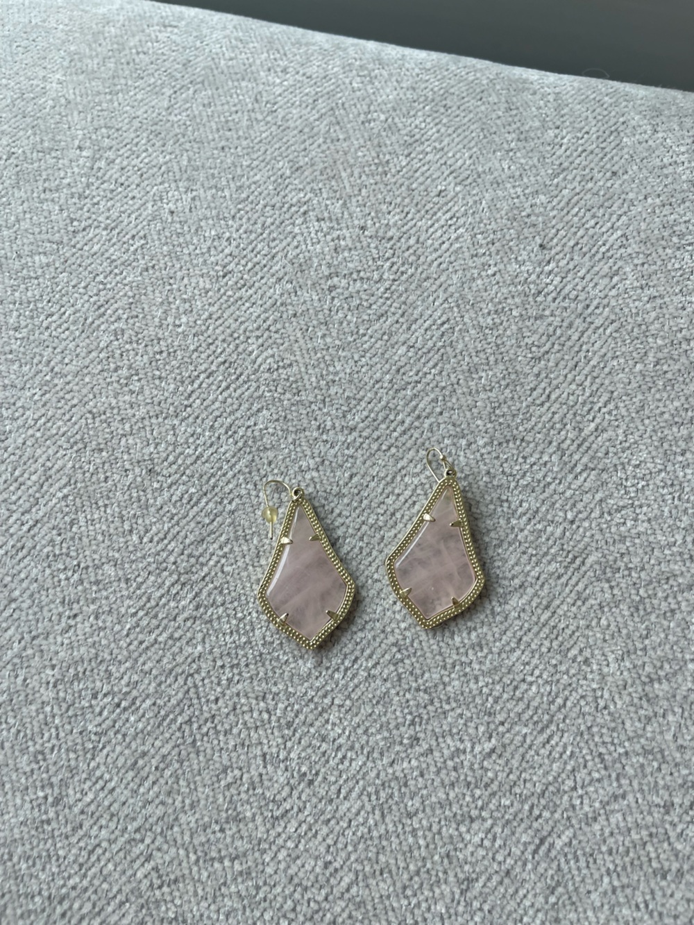Kendra Scott Rose Quartz Gemstone Drop Earrings - Gold Frame